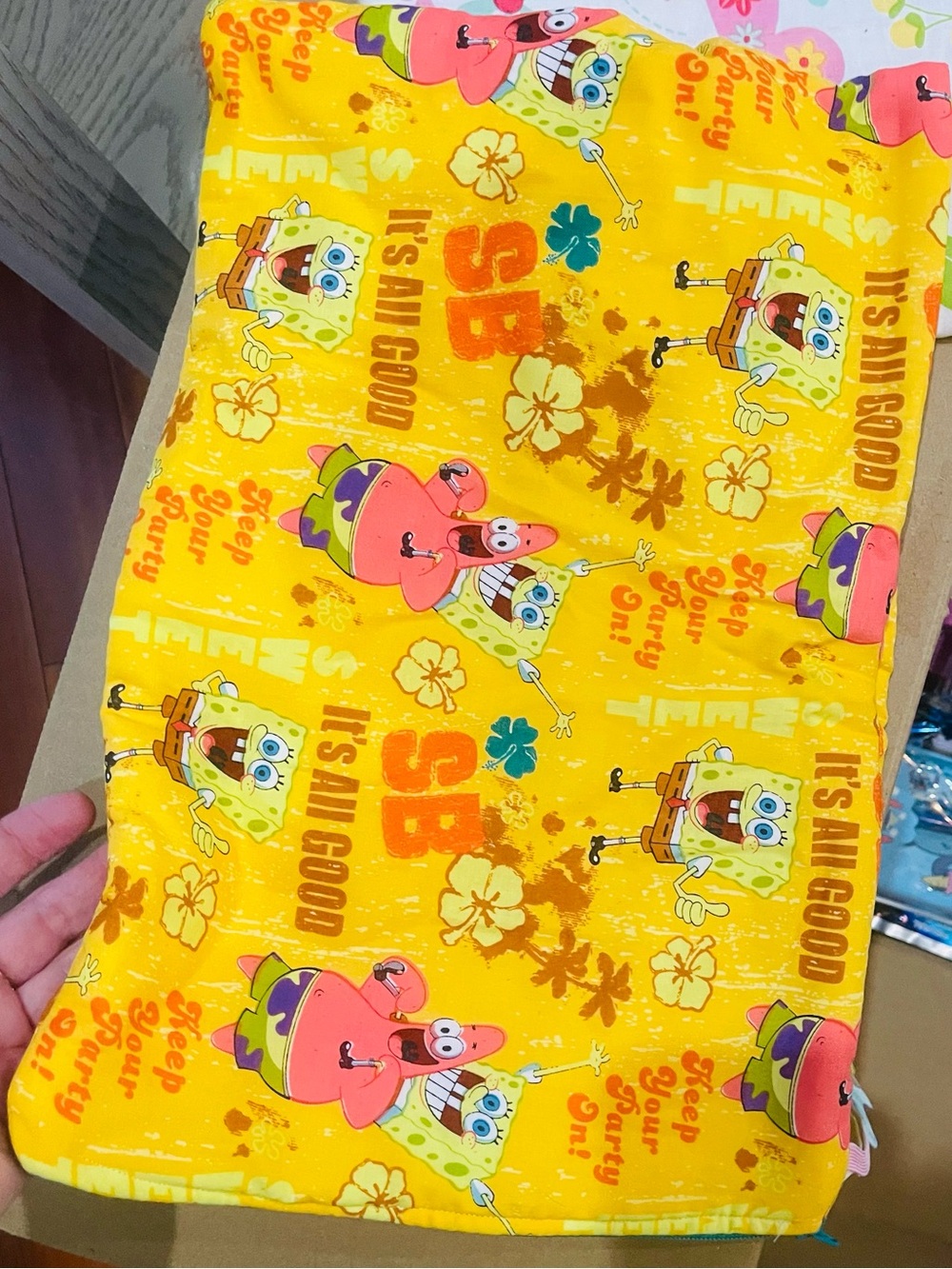 SpongeBob hand sewn zipper pouch